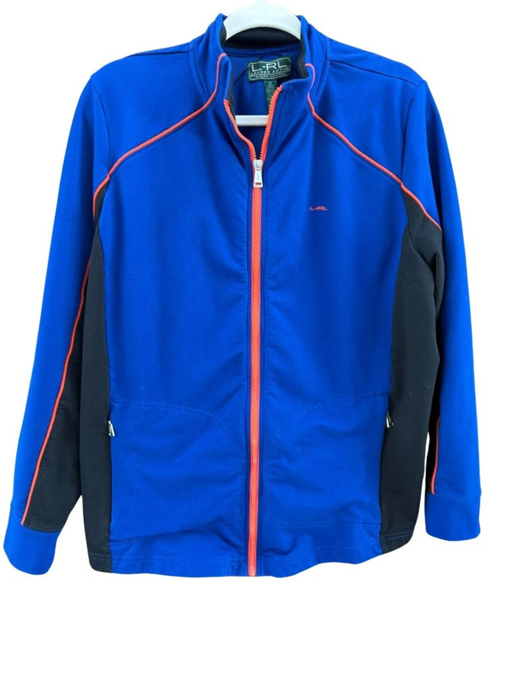 Lauren Ralph Lauren Active 2X Blue Colorblock Full Zip Track Jacket